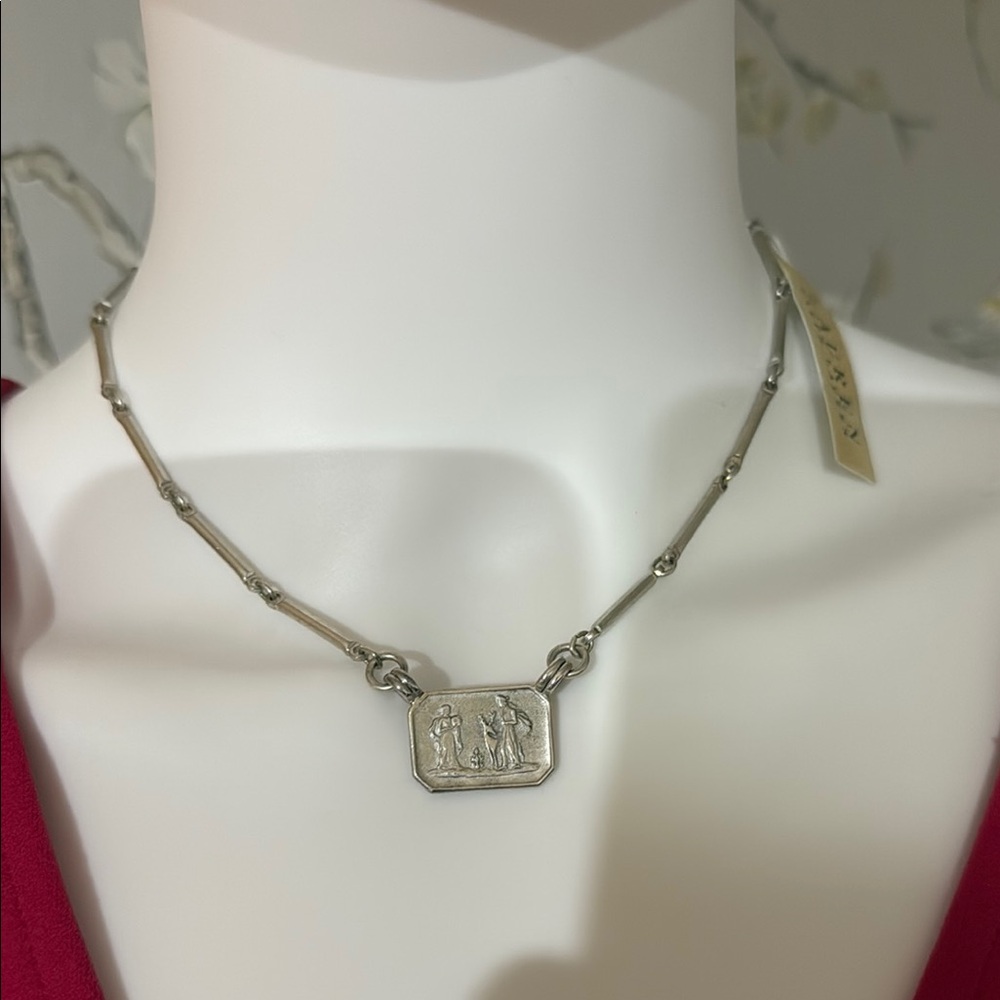 Ralph Lauren Silver Rectangular Pendant Necklace - image 6